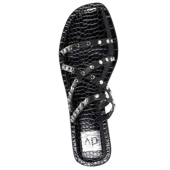 Dolce Vita Jaster Women’s Black with Silver Studs Strappy Flat Sandals Size 10 - Picture 3 of 15